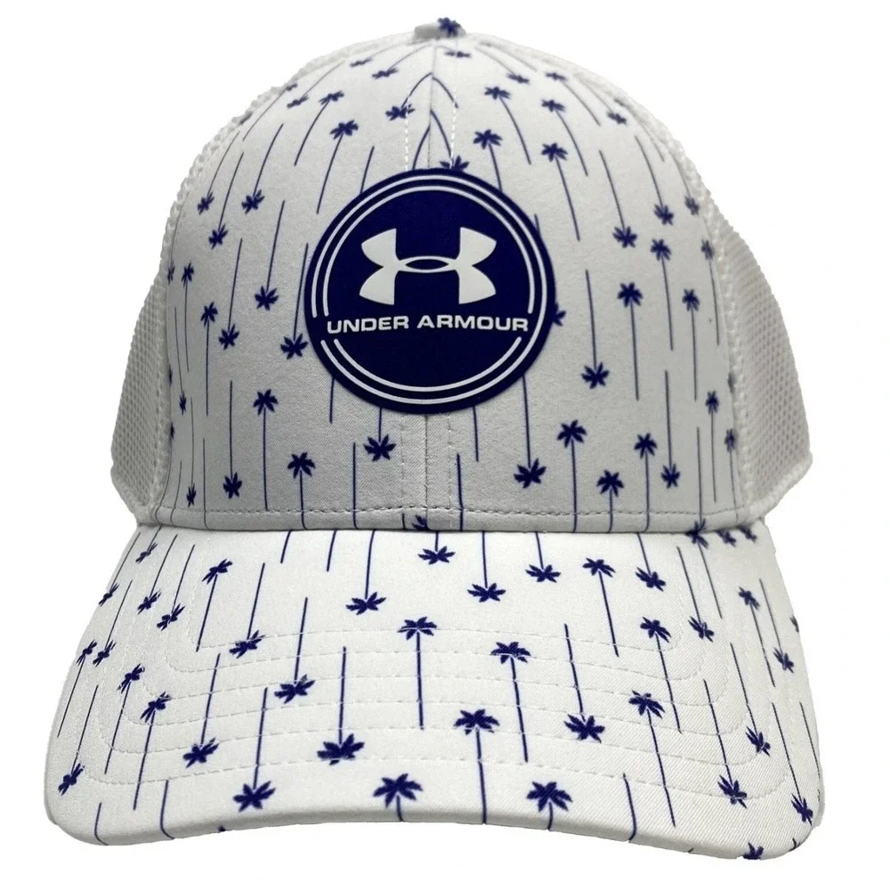 Under Armour Golf Iso Chill Graphic Print Fitted Golf Cap Palm Trees Small